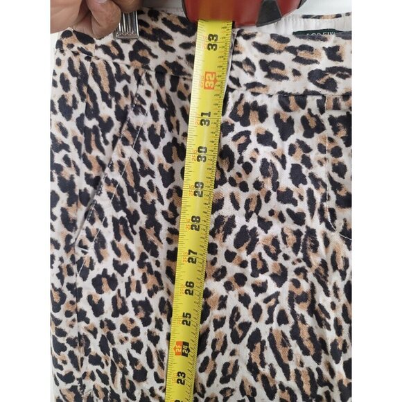 J crew Capri Leopard Print Women's Dressing Pants With Zipper & Hook Closure Siz - Picture 8 of 10